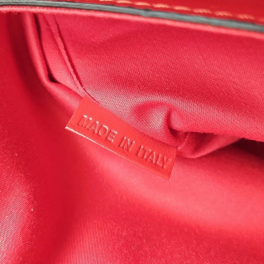 AUTH Christian Louboutin Bag • Crossbody in Black and Red Leather, Authentic